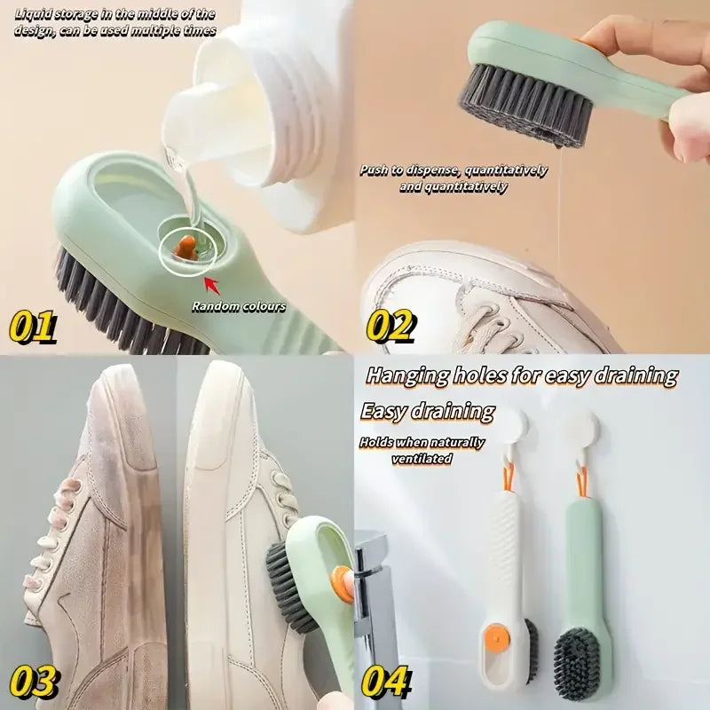 1pc Multi-function Automatic Spot Shoe Brush – Soft Hair Handheld Cleaning Tool