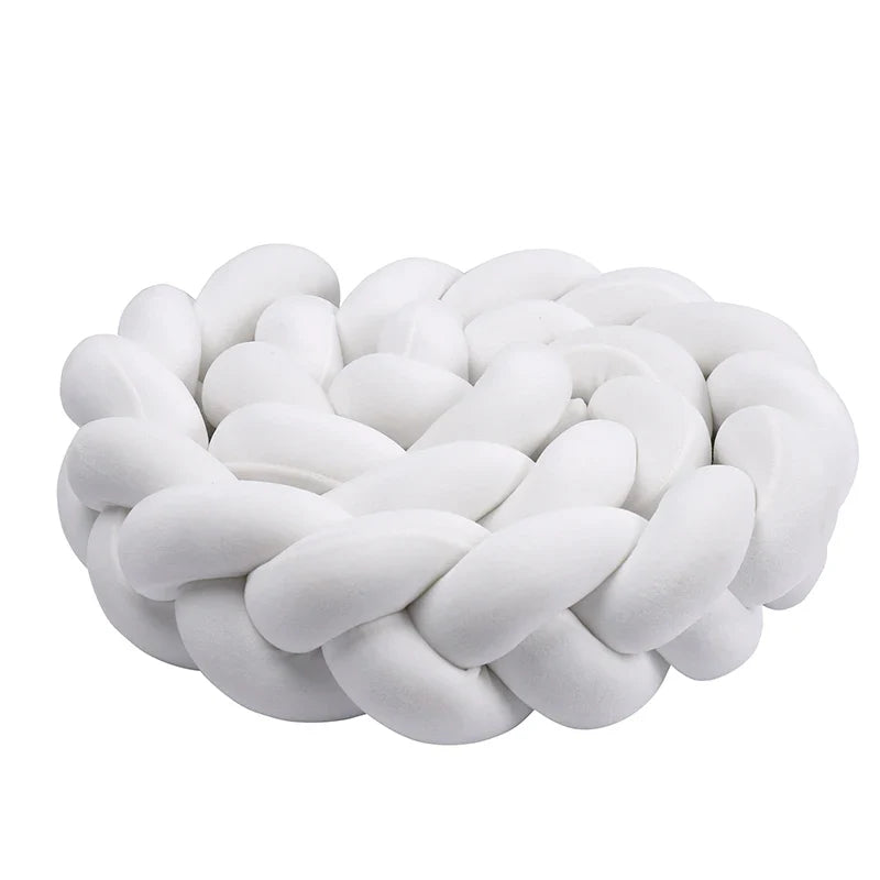 1–4M Braided Crib Bumper – Soft Baby Bed Protector Pillow for Infant Cradle & Nursery Decor