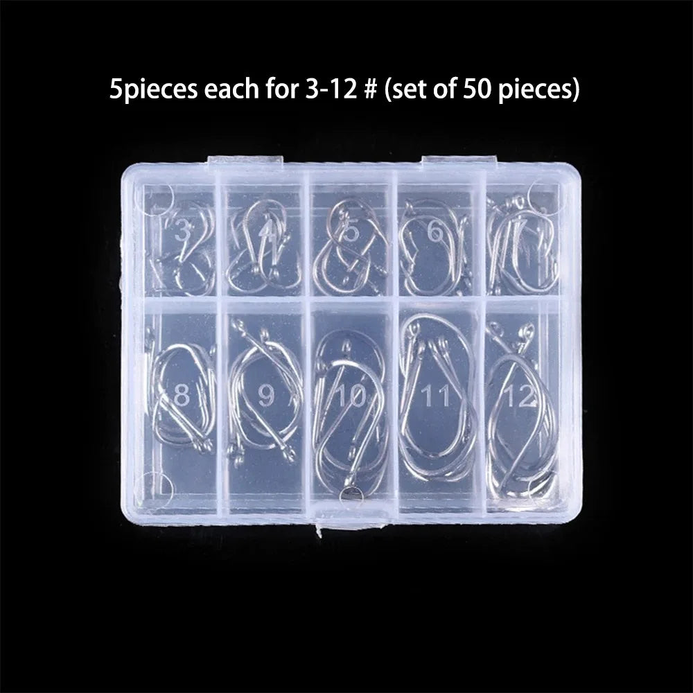 1000Pcs High Carbon Steel Barbed Fishing Hooks – Sharp & Durable Hook Set for Rock Fishing & Tackle Gear