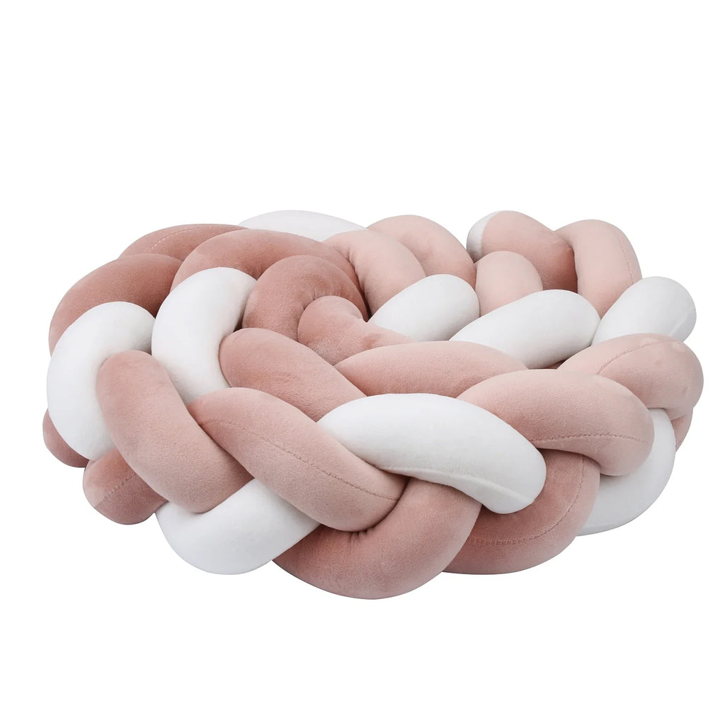 1–4M Braided Crib Bumper – Soft Baby Bed Protector Pillow for Infant Cradle & Nursery Decor
