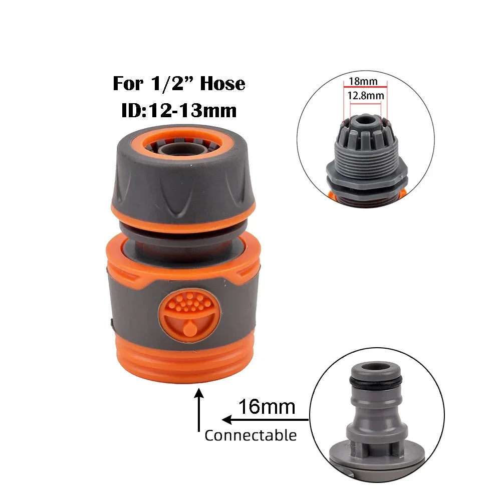 1/2" 3/4" 1 Inch Garden Hose Quick Connector Stopwater Connector Garden Tap Water Gun Coupler Watering Pipe Fitting