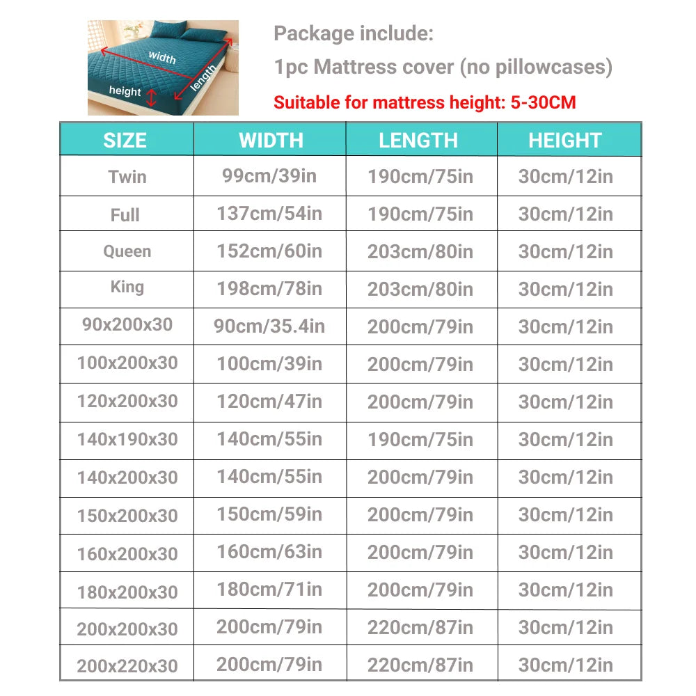 3D Air Fabric Waterproof Mattress Protector – Thick, Breathable Fitted Bed Cover (No Pillowcase)