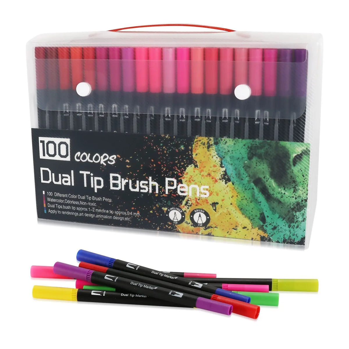 12–120 Colors Felt Tip Marker Set – Dual Brush Watercolor Pens for Drawing & Calligraphy