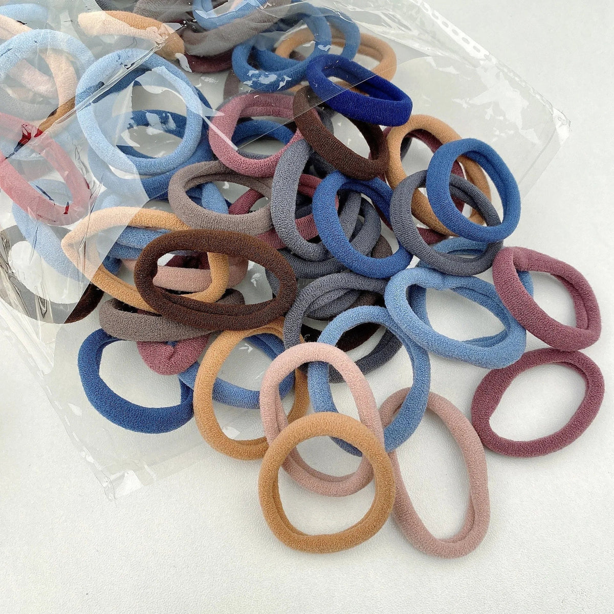50/100pcs Boho Seamless Elastic Hair Ties-Thick Comfortable & Durable Ponytail Holders for Women - Solid Color Hair Accessories
