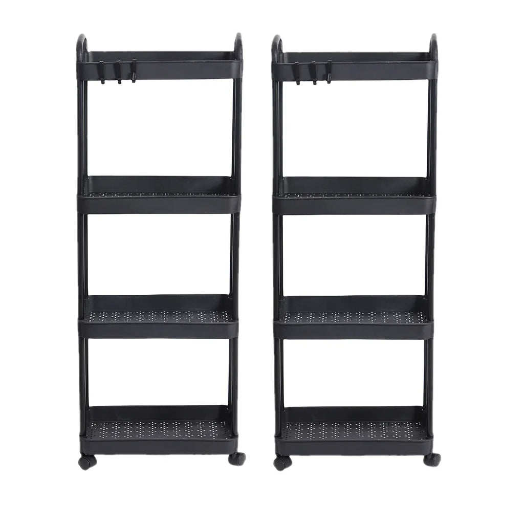 3/4-Tier Multi-Layer Rolling Storage Cart – Mobile Kitchen, Bathroom & Bedroom Organizer with Lockable Wheels