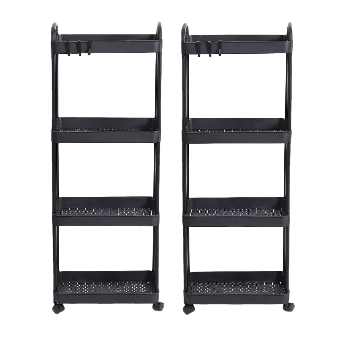 3/4-Tier Multi-Layer Rolling Storage Cart – Mobile Kitchen, Bathroom & Bedroom Organizer with Lockable Wheels