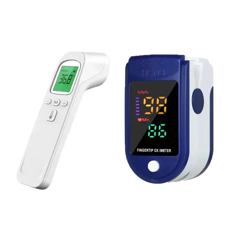 2-in-1 Infrared Forehead Thermometer & Pulse Oximeter Set – Accurate Non-Contact Measurement for Home & Travel Use