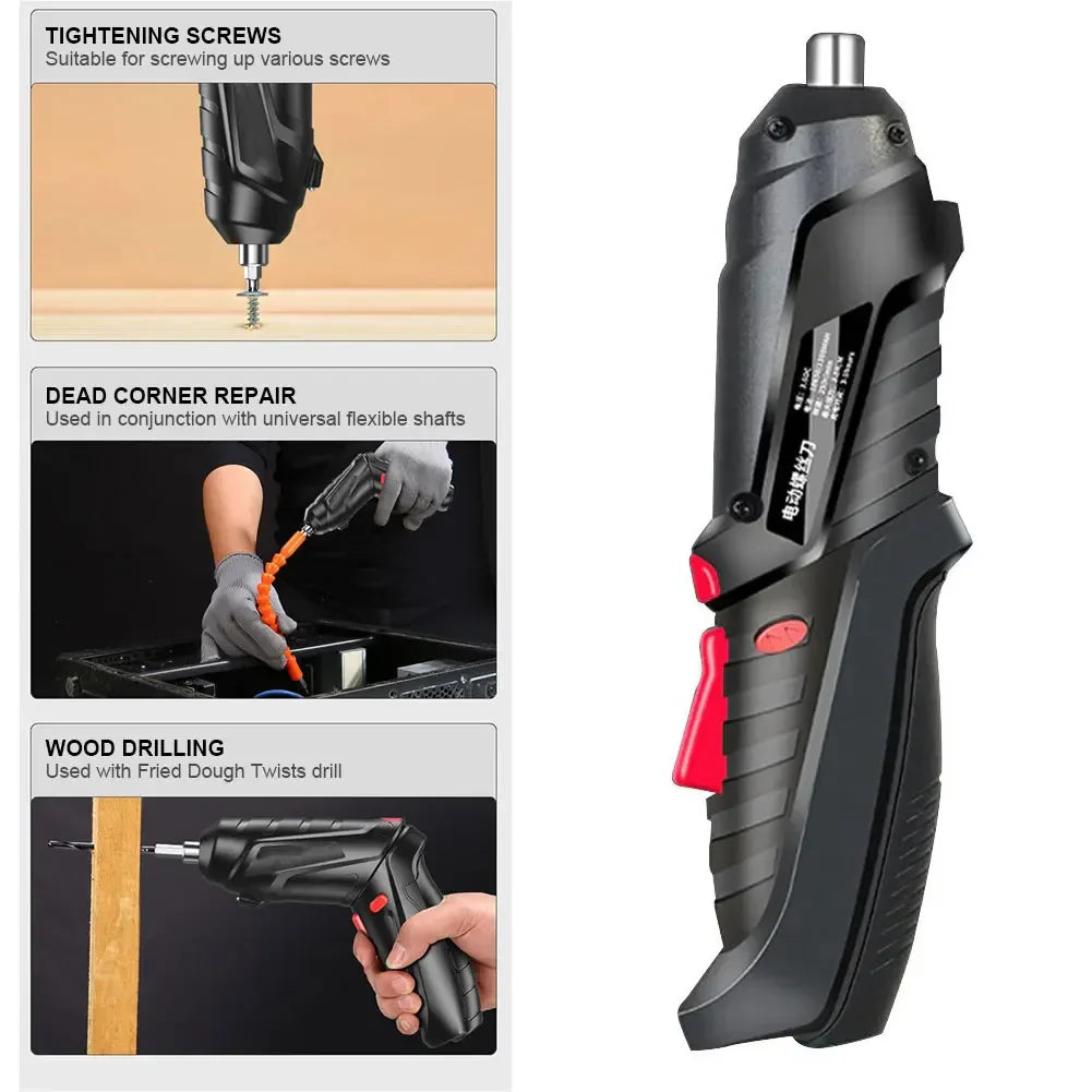 47 PCS Rechargeable Cordless Screwdriver Kit – Portable Electric Screwdriver 1800 mAh Battery for Home Maintenance