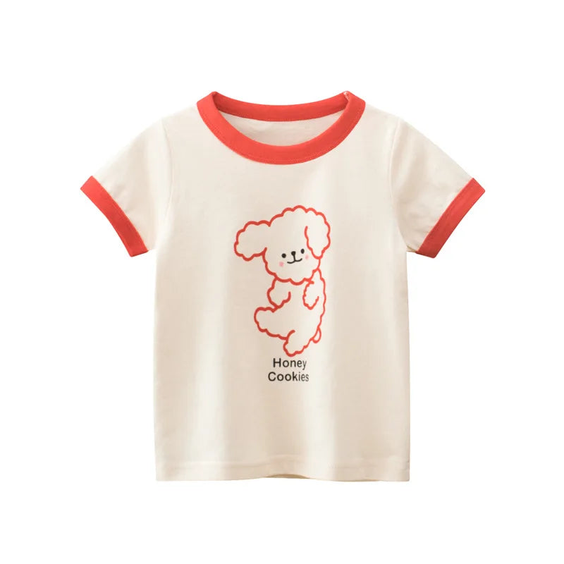 2025 Summer Kids’ Girls Short Sleeve T-Shirts – Printed Little Girl Tops for Toddlers (Ages 2-8 Years)