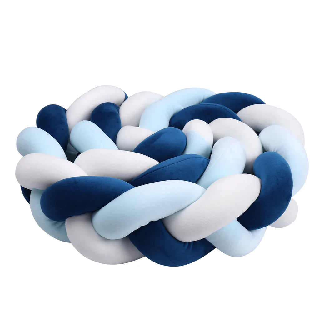 1–4M Braided Crib Bumper – Soft Baby Bed Protector Pillow for Infant Cradle & Nursery Decor