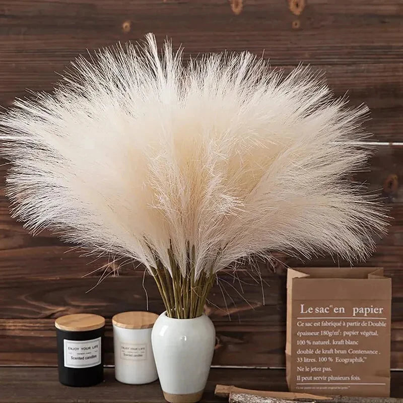 10pcs Artificial Reed Ins Wind Bouquet – Bohemian Style Fake Flowers for Home, Wedding & Christmas Decor