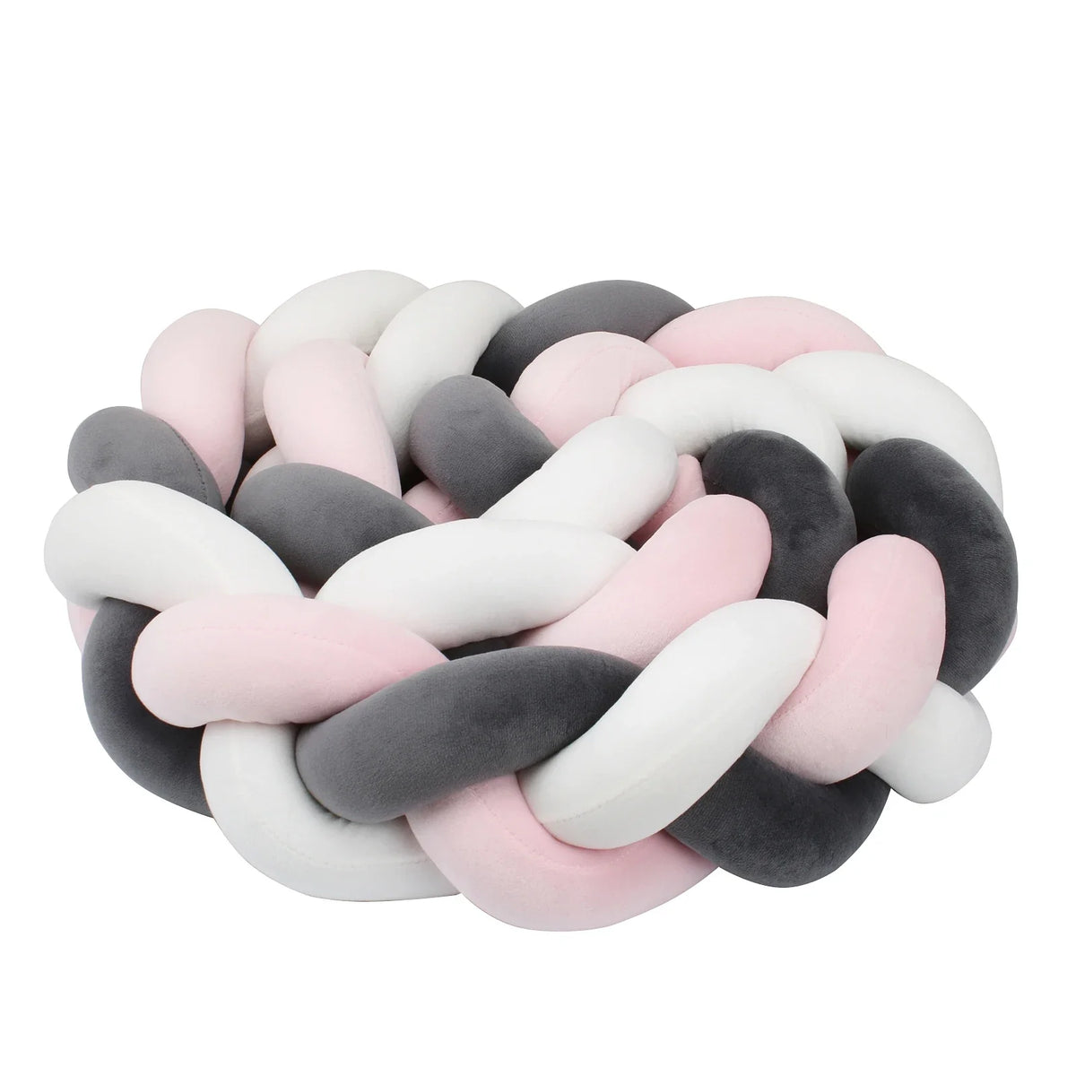 1–4M Braided Crib Bumper – Soft Baby Bed Protector Pillow for Infant Cradle & Nursery Decor