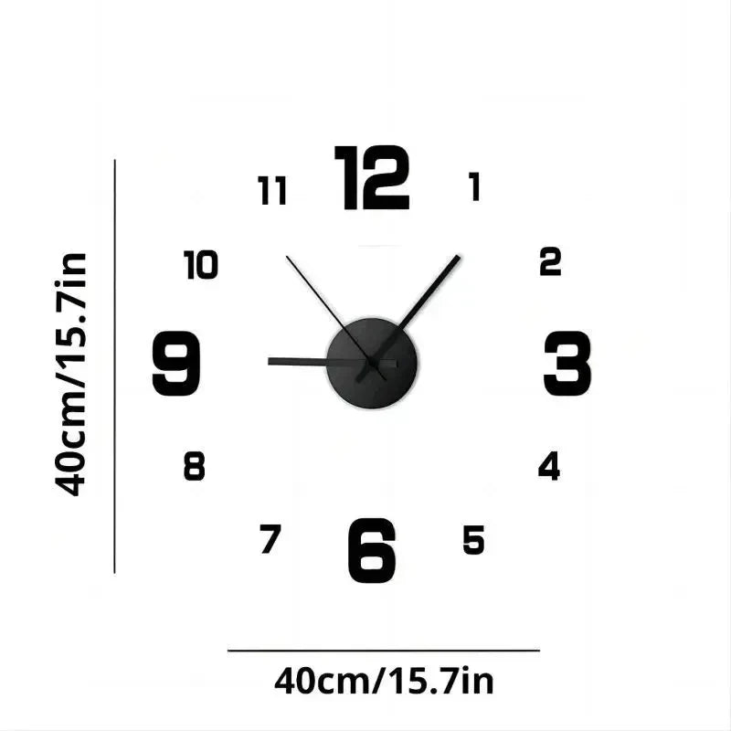3D Creative Frameless DIY Wall Hanging Clock – Silent Digital Clock with Antique Style for Living Room & Office Decoration