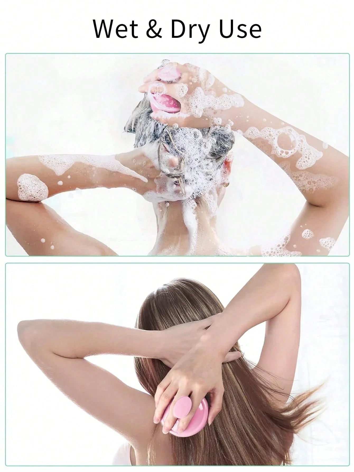 1PC Silicone Scalp Massager Hair Washing Brush, Wet & Dry Soft Silicone Comb Teeth For Scalp Care,Hair Cleansing Bath Brush