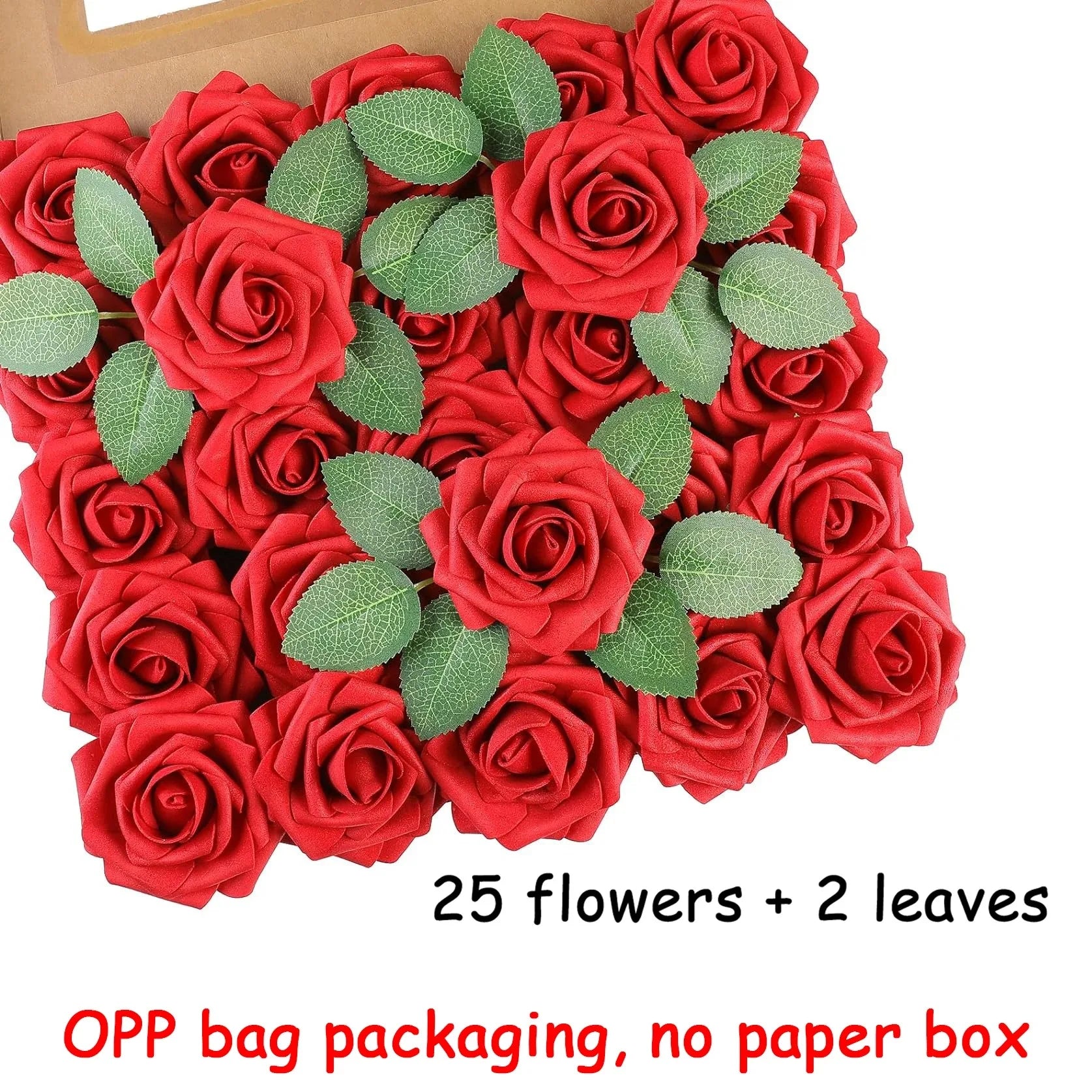 25Pcs Milk White Artificial Rose Flowers – Silk Fake Flower Stems for DIY Wedding Bouquets & Home Decor