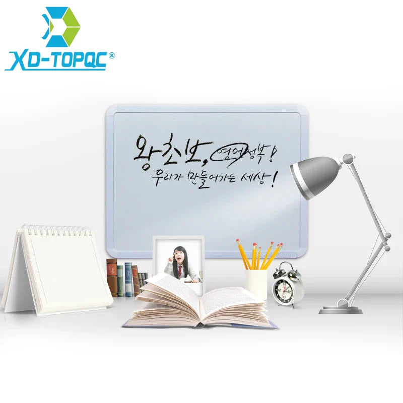 4 Styles Magnetic Whiteboard with PVC Frame – Round Angle Message & Drawing Board for Fridge