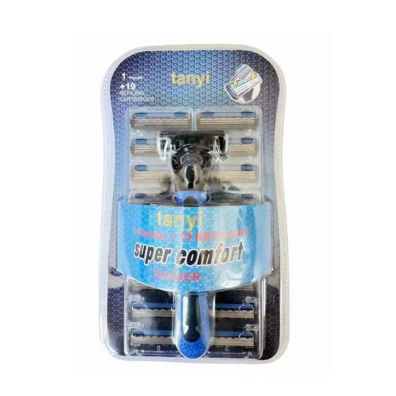 3-Layer Reusable Razor – Multi-Tool Shaving System with 18 Blades