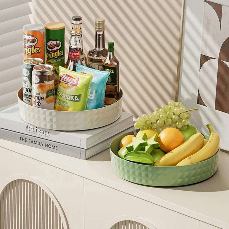 360° Rotating Seasoning Storage Rack – Non-Slip Kitchen Spice Organizer & Cosmetic Tray