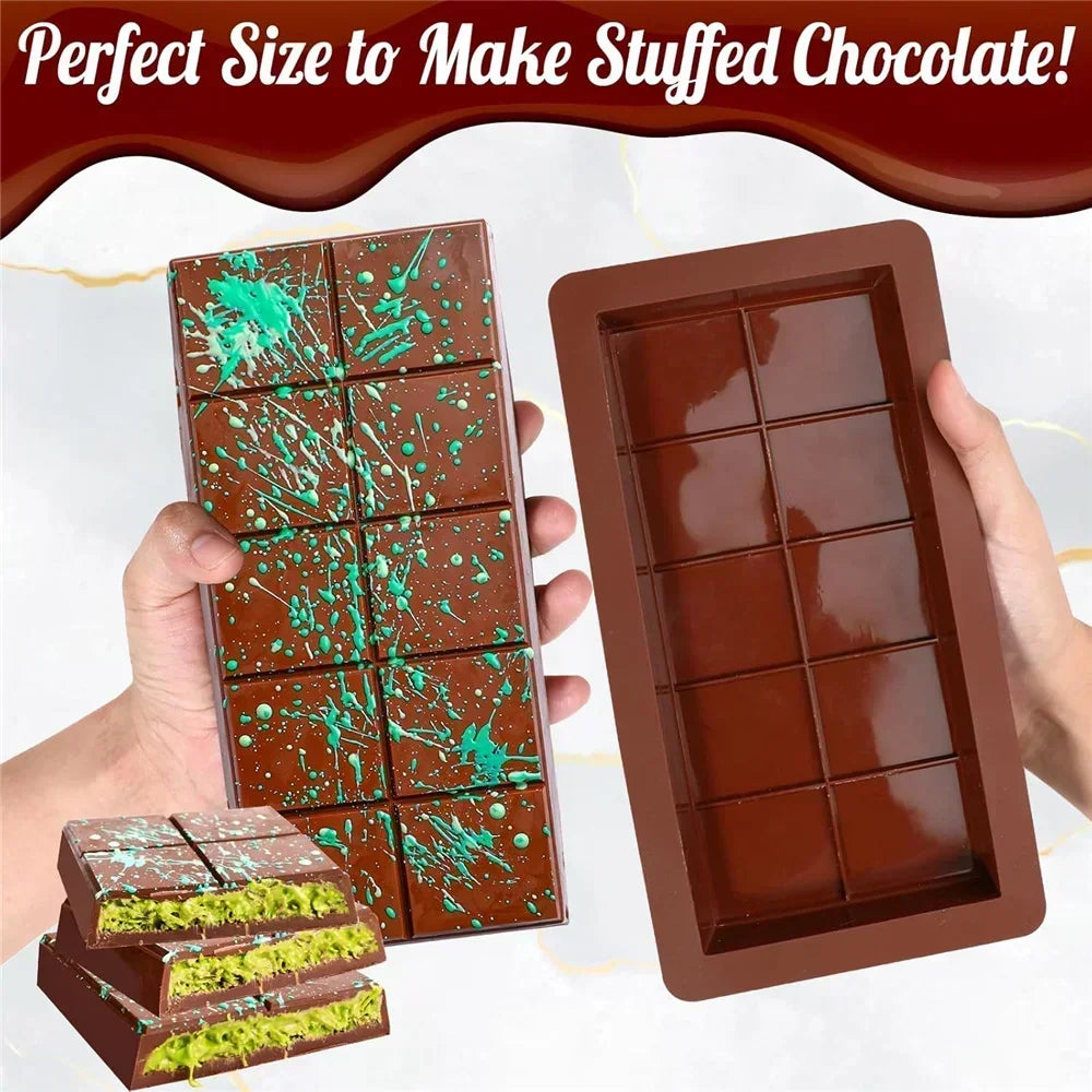 3D DIY Biscuit Baking Tools – Silicone Chocolate Mold for Break Apart Protein Candy, Cake Decorating & Bakery Accessories