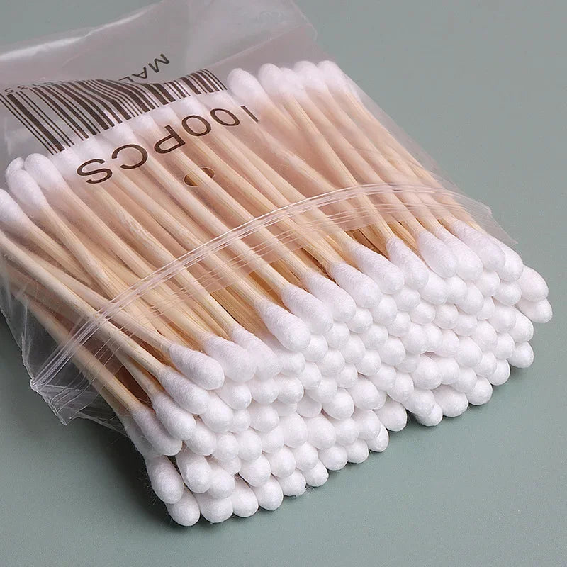 300/500/1000pcs Double Head Cotton Swabs – Soft Cotton Buds for Makeup, Nose & Ear Cleaning