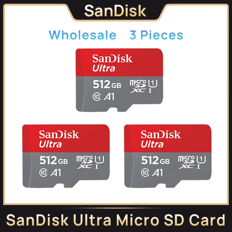 100% Original SanDisk Micro tf Card 256GB 128GB 64GB 32GB A1 Class 10 Memory Card UHS-1 TF Flash Card for Samrtphone/PC