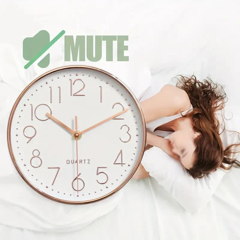 8-Inch Silent Quartz Wall Clock – Minimalist Digital Home Decor for Living Room & Bedroom