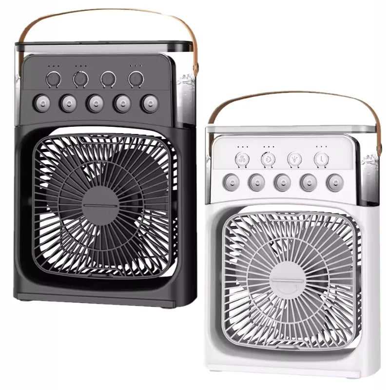 3-in-1 Household Air Cooler Fan – LED Night Light, Humidifier & USB-Powered Mini Air Conditioner