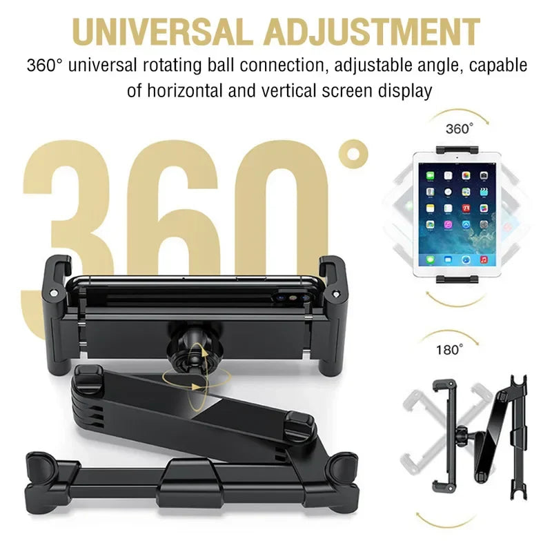1Pcs Car Tablet Holder Headrest Tablet Mount Headrest Stand Cradle Car Seat Rear Headrest Bracket for Phone Tablet 4.7-12.9 Inch