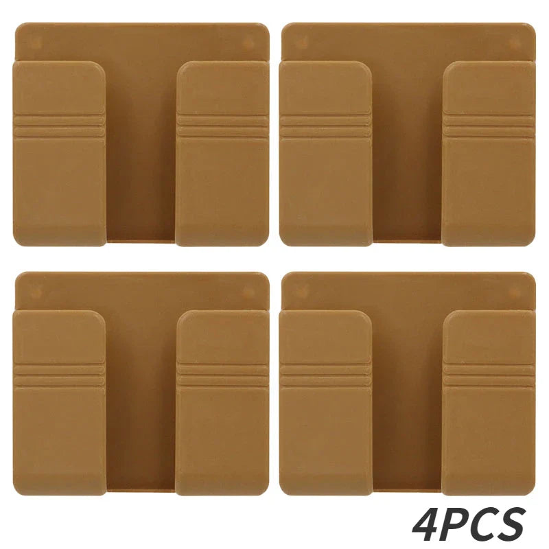 4/2/1Pcs Multifunction Punch Free Wall Mounted Storage Box Organizer TV Remote Control Mounted Mobile Phone Plug Charging Holder