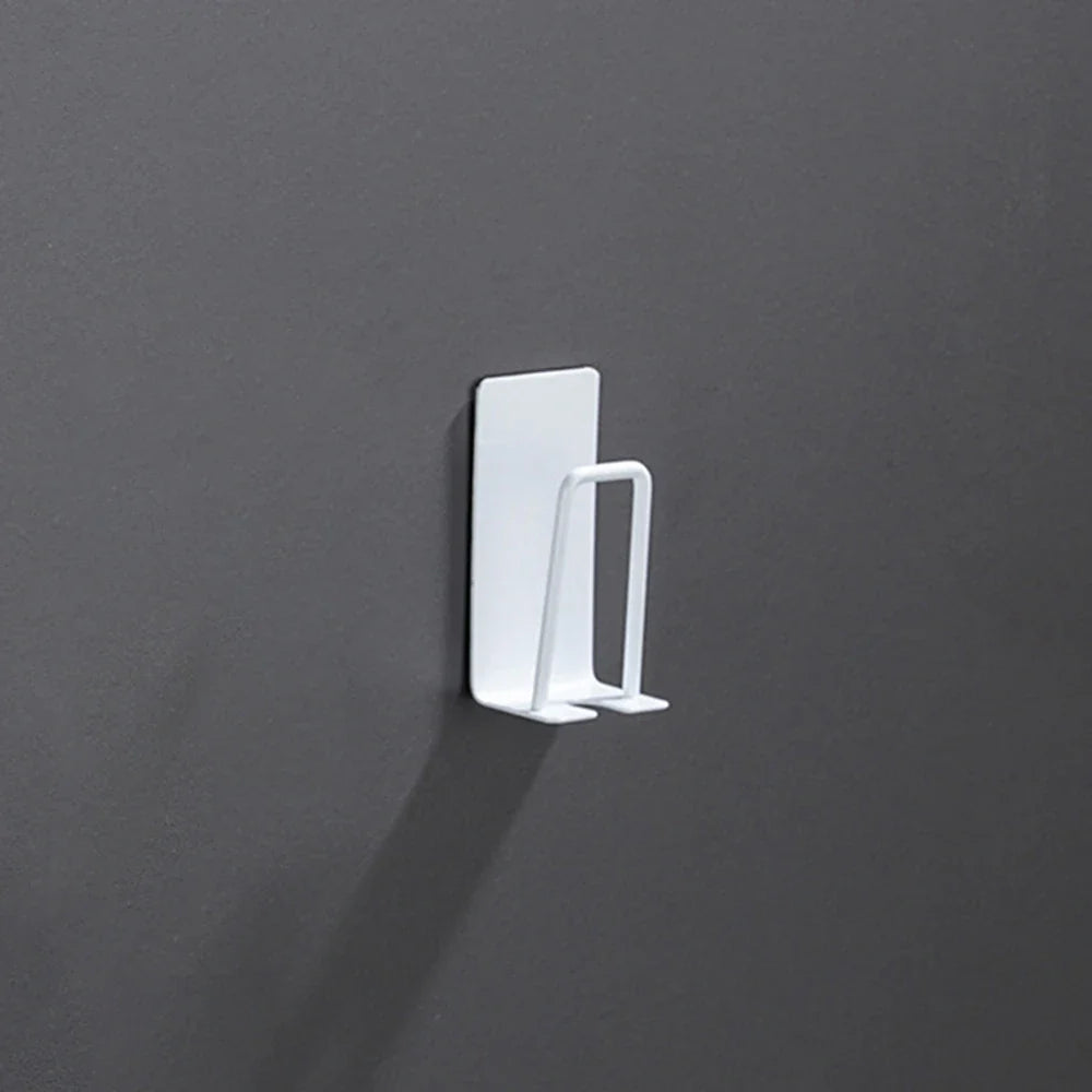 304 Stainless Steel Toothbrush & Cup Wall Hook – No-Drill Bathroom Holder for Toothbrushes, Razors, and Cups