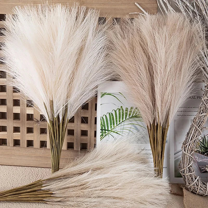 10pcs Artificial Reed Ins Wind Bouquet – Bohemian Style Fake Flowers for Home, Wedding & Christmas Decor