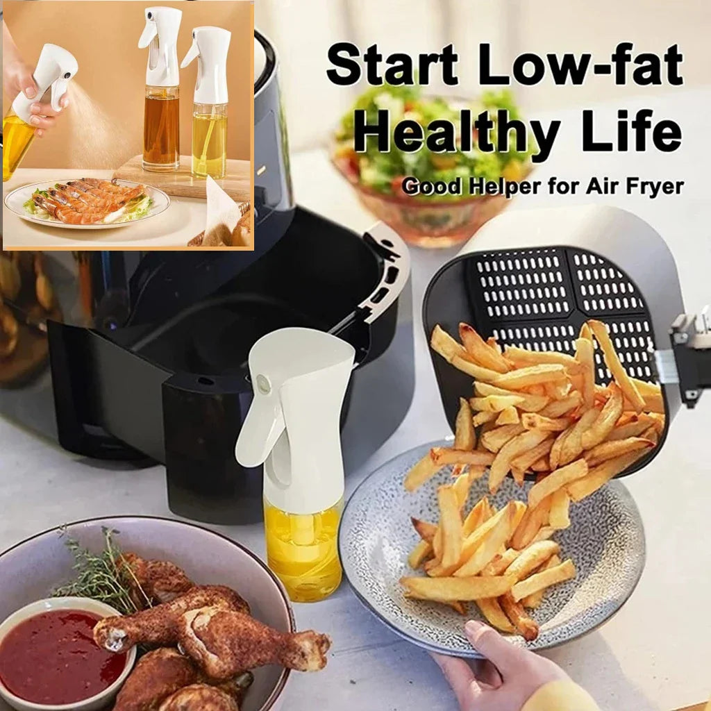 3PCS 200/300ml Oil Sprayer Bottle 1PC Kitchen Cooking Oil Dispenser Fitness Fat Loss Camping BBQ Vinegar Sauce Sprayer Bottle