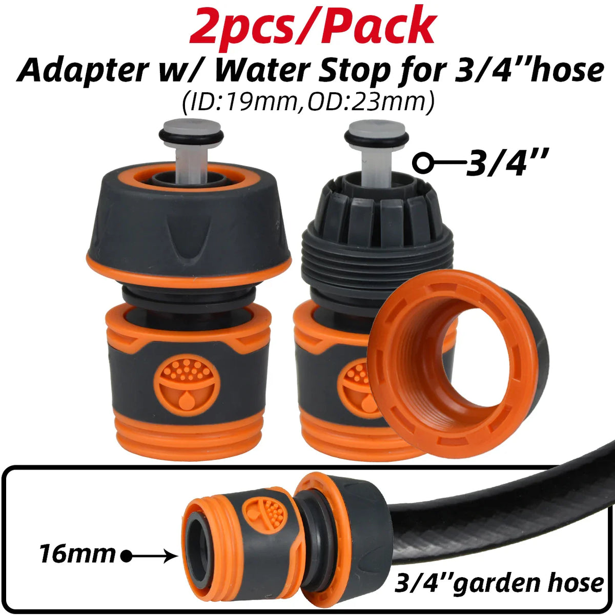 2pcs Garden Hose Tap Shut Off Valve Fitting Connector Pipe Coupler Stop Water Connection Repair Joint Irrigation System Adapter