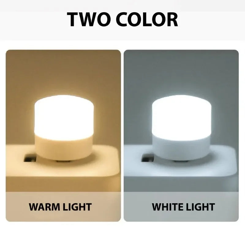 1/10Pcs Mini USB Night Light Warm White Eye Protection Book Reading Light USB Plug Computer Mobile Power Charging LED Night Lamp