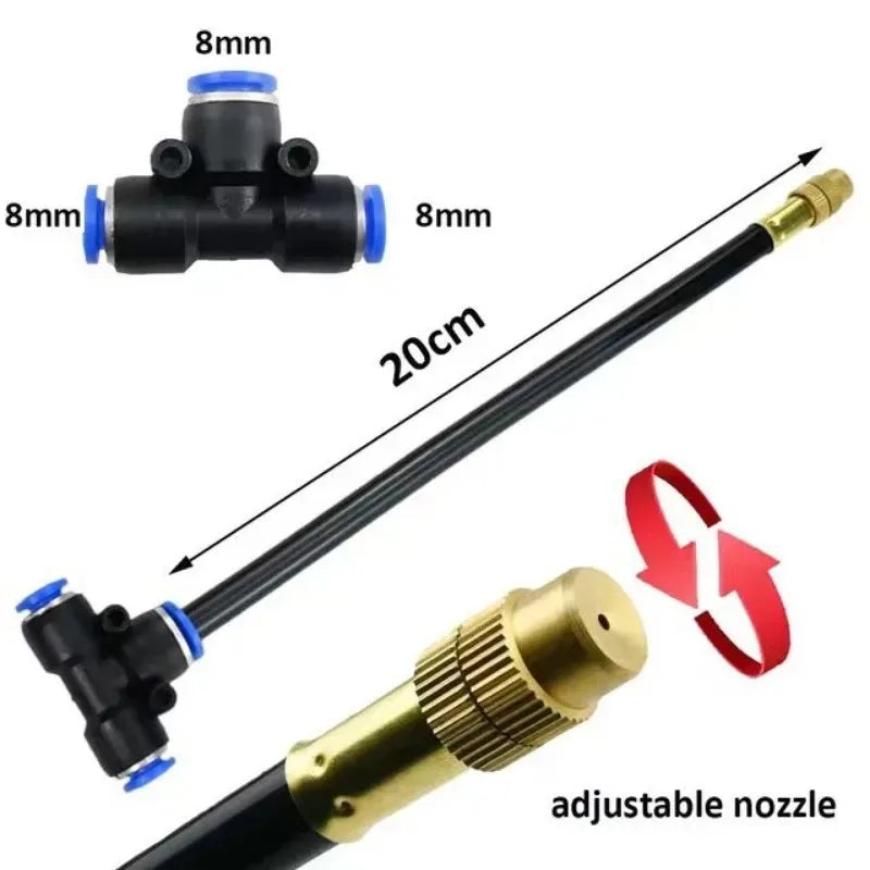 5–20M Automatic Irrigation Sprinkler Kit – Copper Nozzle Atomizing Watering System