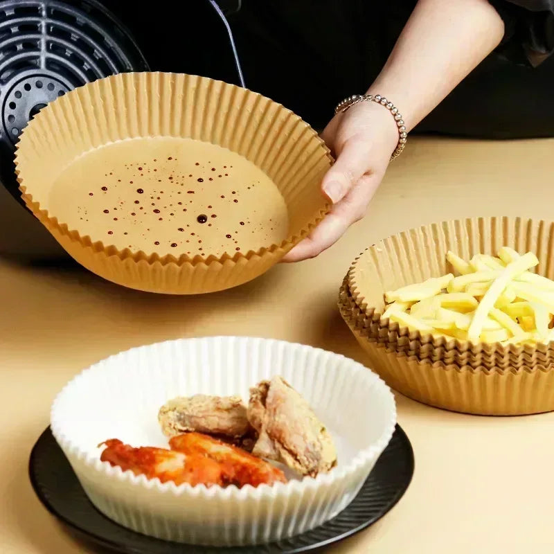 50/100PCS Air Fryer Silicone Oil Paper – Nonstick Liner Pad for Frying, Baking & Food Storage