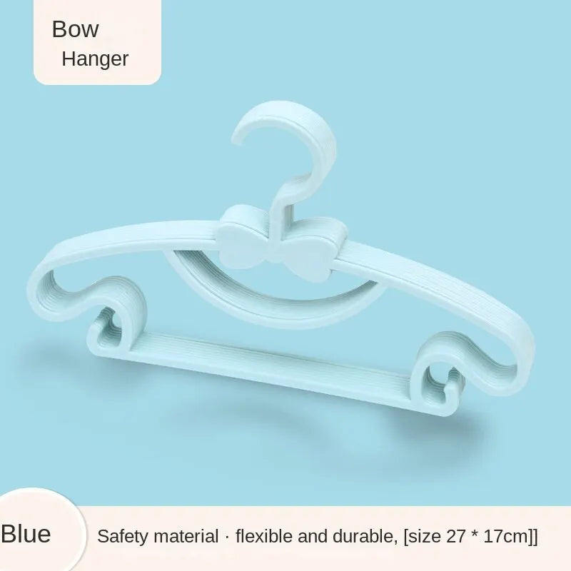10Pcs Adjustable Baby Hangers – Cute Windproof Kids Clothes Hanger Set with Space-Saving Interlocking Design
