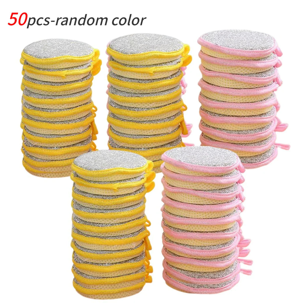 10PCS Double Side Dishwashing Sponge Dish Washing Brush Pan Pot Dish Wash Sponges Household Cleaning Reusable Kitchen Tool