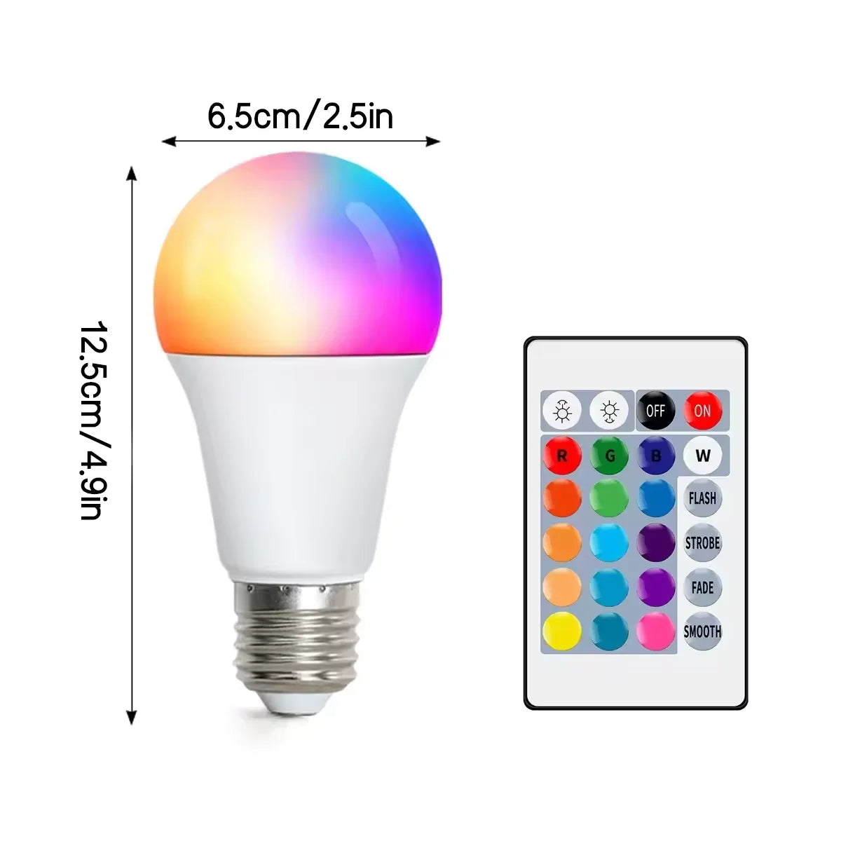 16 Color RGB Colorful Infrared Remote Control Bulb 24 Key Remote Control Spotlight Color Changing Party Atmosphere Light
