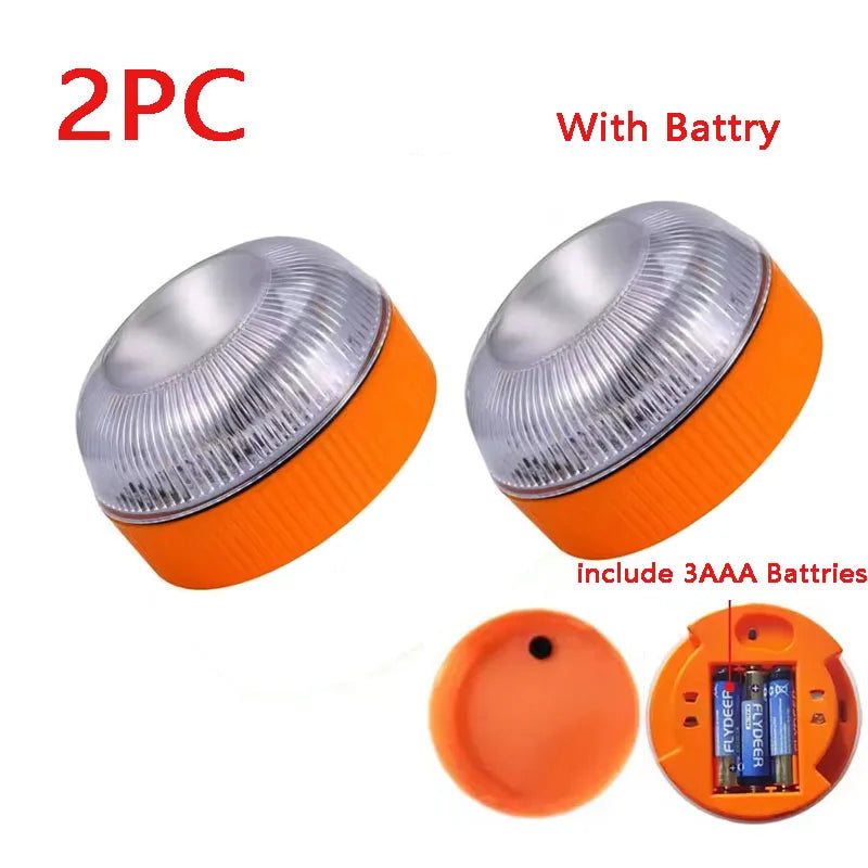 1pc/2pcs LED Vehicle Emergency Warning Light,Battery Powered,for Various Car Models-Roadside Assistance,Offroad Enthusiast,Truck