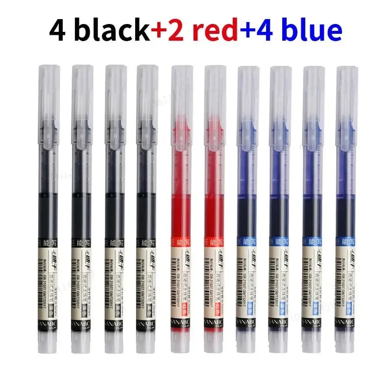 10Pcs Needle-Type Gel Pens – 0.5mm Liquid Ballpoint Pens for School, Office & Creative Writing