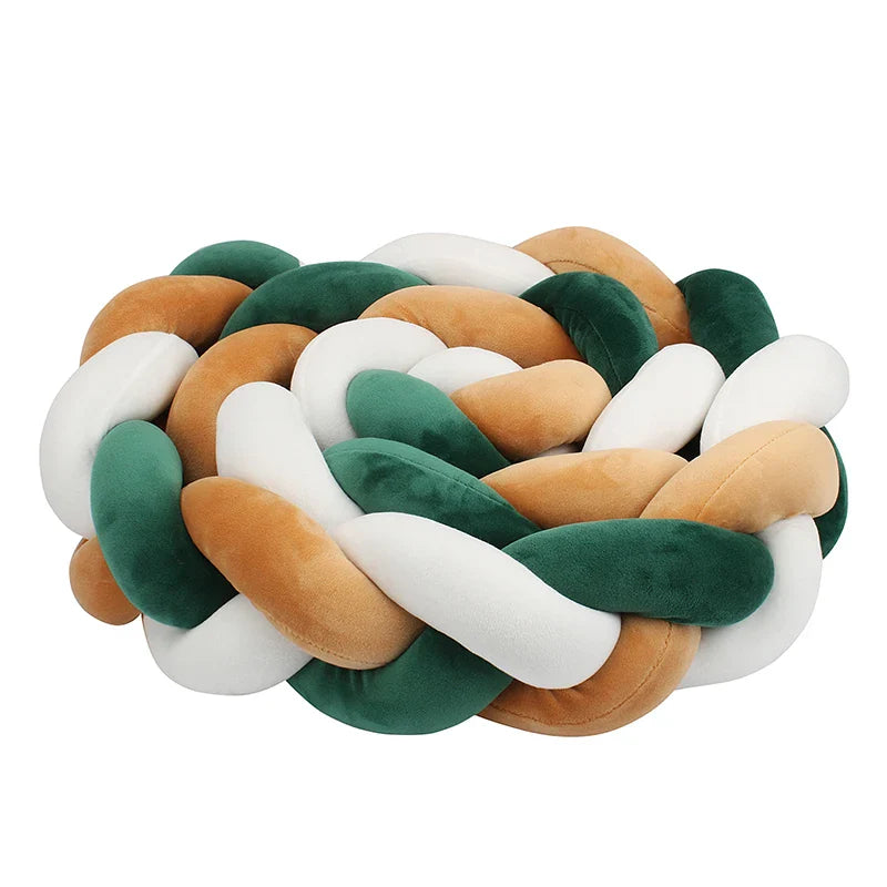 1–4M Braided Crib Bumper – Soft Baby Bed Protector Pillow for Infant Cradle & Nursery Decor