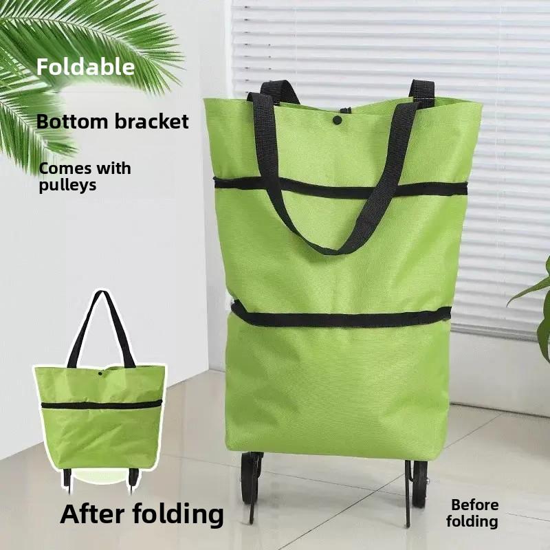 Portable Shopping Cart Foldable Grocery Trolley Lightweight with Wheels for Home Delivery Handcart Small Trailer Ideal for Shopping Tasks