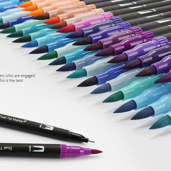 12–120 Colors Felt Tip Marker Set – Dual Brush Watercolor Pens for Drawing & Calligraphy