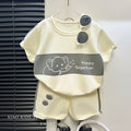 2024 Kids’ Striped Summer Outfit – Short Sleeve Top & Shorts Set for Girls and Boys, Baby & Toddler Clothes