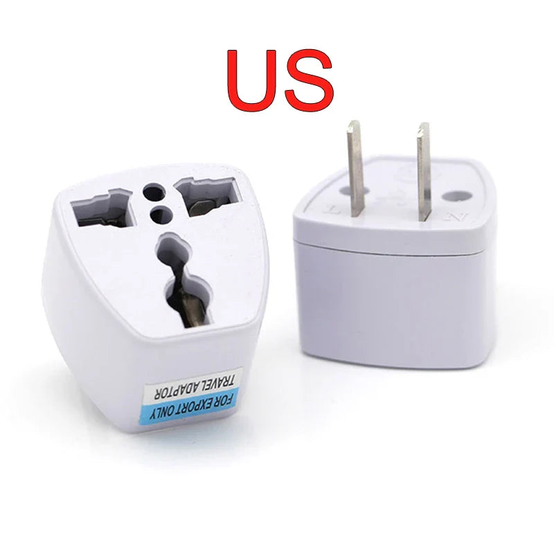 1PC Universal US UK AU to EU Plug Adapter – Travel Wall Charger Socket Converter with 2 Round Pins