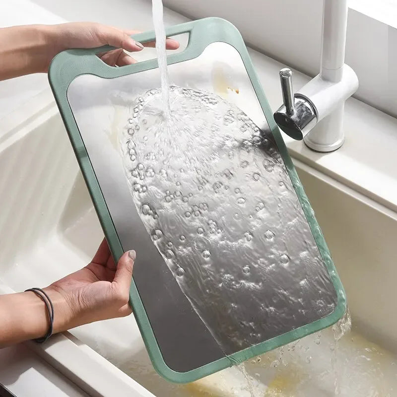 1PC Stainless Steel & Plastic Double-Sided Multifunctional Cutting Board – For Vegetables, Meat & Fruits
