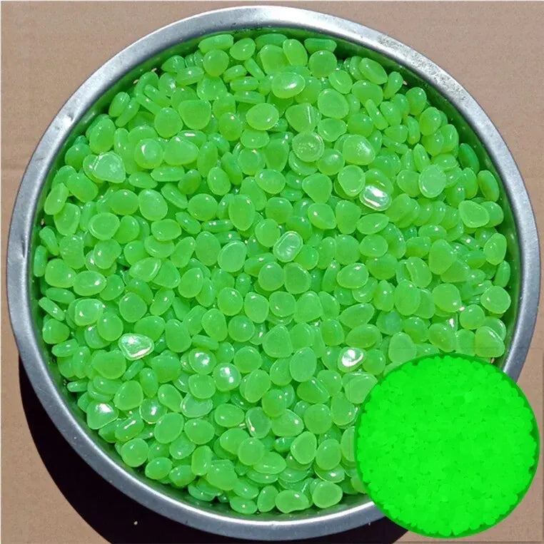 100Pcs Glow-in-the-Dark Garden Pebbles – Luminous Decorative Stones for Pathways, Patios, Aquariums & Landscaping