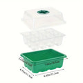 12-Hole Seed Starter Tray – Adjustable Germination Box with Ventilation Lid