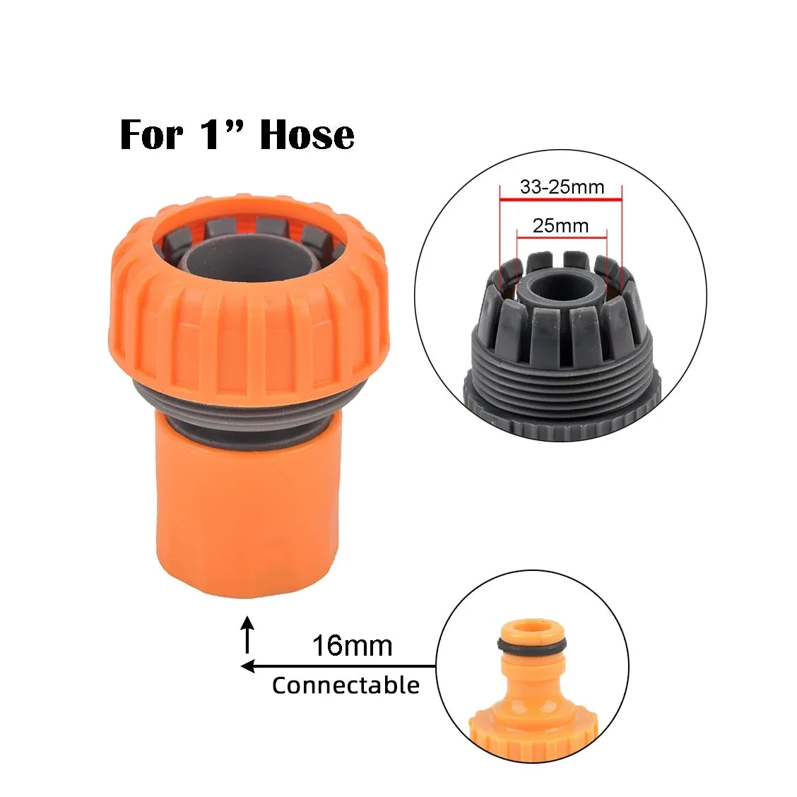 1/2" 3/4" 1 Inch Garden Hose Quick Connector Stopwater Connector Garden Tap Water Gun Coupler Watering Pipe Fitting